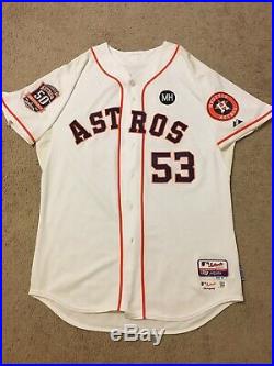 Houston Astros Brent Strom 2015 Game Used Worn Jersey Astros 50th Anniversary