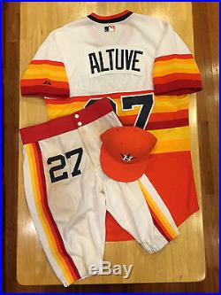 Houston Astros Jose Altuve 1979 Turn Back Clock Game Worn Used Uniform MLB Auth