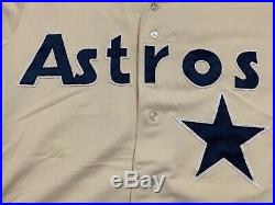 Houston Astros Road Cream/Rainbow Game Issued Jersey