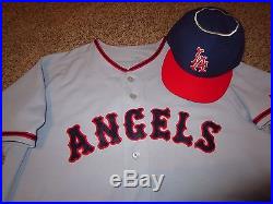 Huston Street 2015 Game Used Worn Angels TBTC 1965 Jersey Hat Pants MLB Auth x 3
