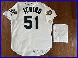 Ichiro Suzuki 2001 Seattle Mariners Game Used Home White Rookie Jersey Ohtani