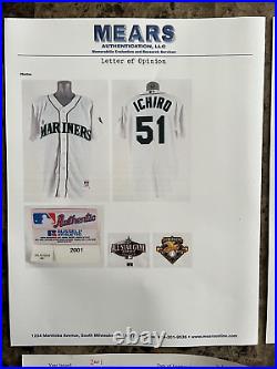 Ichiro Suzuki 2001 Seattle Mariners Game Used Home White Rookie Jersey Ohtani