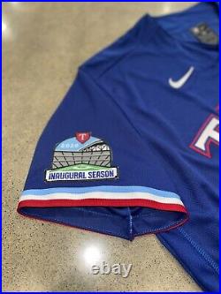Inaugural Season Patch Nike Texas Rangers Game Issued Jersey 2020 Blank Sz 48