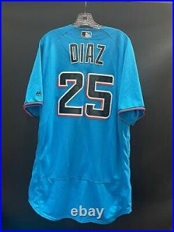 Isan Diaz #25 Miami Marlins Game Used Stitched Authentic Jersey (minors)