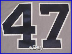 Ivan Nova sz 50 2015 Yankees Game Jersey Road Issued Berra Post patches MLB COA