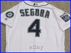 JEAN SEGURA #4 sz 46 2017 Seattle Mariners game used jersey white 40TH MLB HOLO