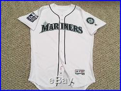 JEAN SEGURA #4 sz 46 2017 Seattle Mariners game used jersey white 40TH MLB HOLO