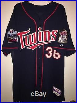 JOE NATHAN Signed 2010 Authentic Minnesota Twins Team Issued Game Jersey Auto