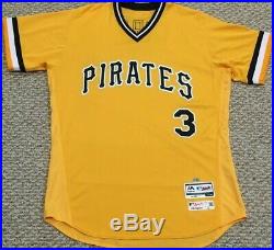 JOEY CORA size 46 #3 2017 Pittsburgh Pirates GAME USED jersey alt GOLD MLB holo