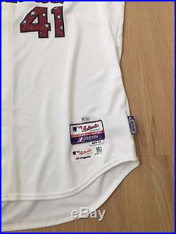 JOHN LACKEY GAME USED 2015 ST. LOUIS CARDINALS STARS AND STRIPES JULY 4TH JERSEY