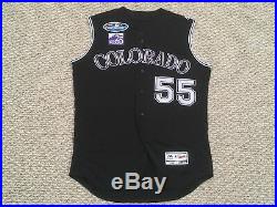 JON GRAY size 46 #55 2018 Colorado Rockies GAME USED jersey alt black MLB HOLO