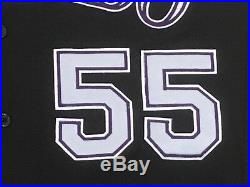 JON GRAY size 46 #55 2018 Colorado Rockies GAME USED jersey alt black MLB HOLO