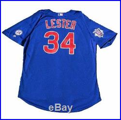Jon Lester Autographed 2015 Game Issued Used Worn Chicago Cubs Blue Jersey 2016
