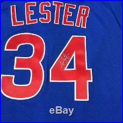 Jon Lester Autographed 2015 Game Issued Used Worn Chicago Cubs Blue Jersey 2016