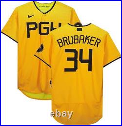 JT Brubaker Pirates Player-Issued #34 Yellow City Connect Jersey 2023 MLB Season