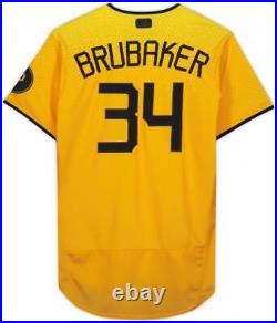 JT Brubaker Pirates Player-Issued #34 Yellow City Connect Jersey 2023 MLB Season