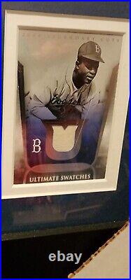 Jackie Robinson Game Used Jersey Card Framed Matted Upper Deck Legendary Cuts