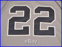 Jacoby Ellsbury 2015 Yankees Road Game Jersey Berra postseason patch Steiner