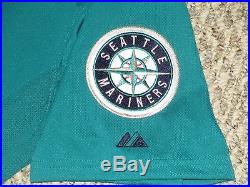 James Paxton SZ 48 #65 2015 Seattle Mariners game used jersey home alt teal MLB