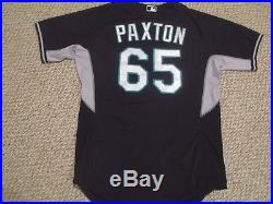 James Paxton SZ 48 # 65 2015 Seattle Mariners game used jersey pre game MLB HOLO