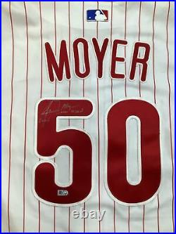 Jamie Moyer signed GAME USED WORN 2006 Phillies home jersey MLB COA