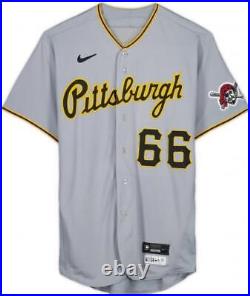 Jarlin Garcia Pittsburgh Pirates Player-Issued #66 Gray Jersey from