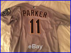 Jarrod Parker GAME USED WORN Oakland Baseball Jersey Sick Patch Sz48 Memorabilia