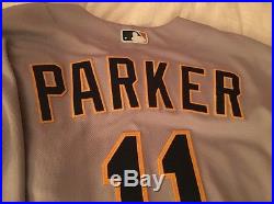 Jarrod Parker GAME USED WORN Oakland Baseball Jersey Sick Patch Sz48 Memorabilia
