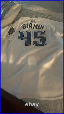Jason Giambi 2012 Colorado Rockies Drillers Signed Game Used Jersey-TEAM LETTER