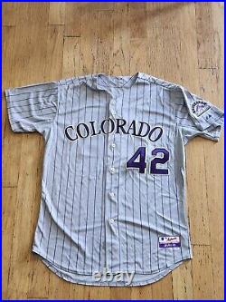 Jason Hammel Game Worn Jersey Jackie Robinson Day 2009 Colorado Rockies Vs Cubs