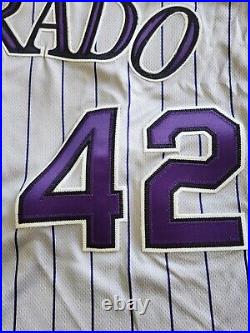 Jason Hammel Game Worn Jersey Jackie Robinson Day 2009 Colorado Rockies Vs Cubs