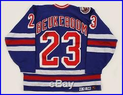 Jeff Beukeboom 1992-93 New York Rangers Game Worn and Signed Jersey