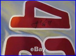 Jerad Eickhoff Phillies Autographed 4/15/17 Game-Used #42 Jackie Robinson Jersey