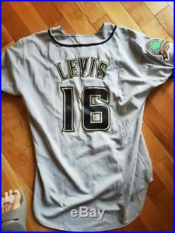 Jesse Levis 1998 Milwaukee Brewers game used road Jersey Jewish