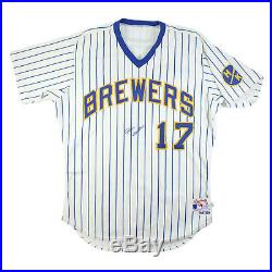 Jim Gatner 1988 Signed Milwaukee Brewers Game Worn Used Pin-stripe Jersey
