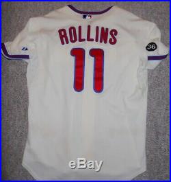 Jimmy Rollins 2010 Game Used Worn Jersey MLB Auth + 2008 Game Pants Phillies