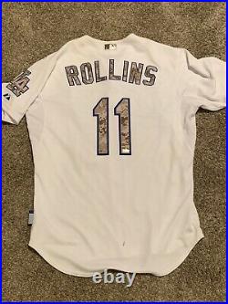 Jimmy Rollins Game Used Memorial Day Dodgers Home Jersey! MLB Auth