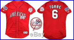 Joe Torre Authentic Game Worn Used 1997 MLB All-Star Game Yankees #6 Jersey COA