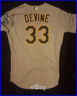 Joey Devine #33 size 48 2011 Oakland A's Athletics Game Used Jersey Road Gray