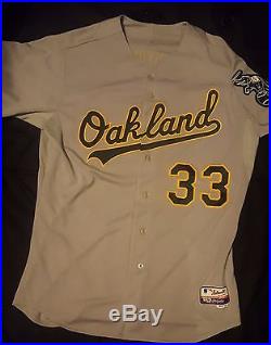 Joey Devine #33 size 48 2011 Oakland A's Athletics Game Used Jersey Road Gray