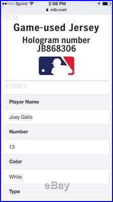 Joey Gallo Adrian Beltre 3000Hit Pudge HOF Patch Texas Rangers Game Used Jersey