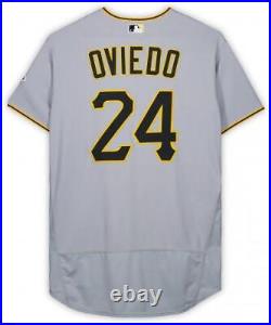 Johan Oviedo Pittsburgh Pirates Player-Issued #24 Jersey from 2023 MLB Season