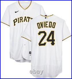 Johan Oviedo Pittsburgh Pirates Player-Issued #24 White Jersey from