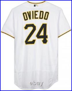 Johan Oviedo Pittsburgh Pirates Player-Issued #24 White Jersey from
