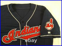 John McDonald 2004 Cleveland Indians Game Used Alternate Blue Jersey w COA/LOA