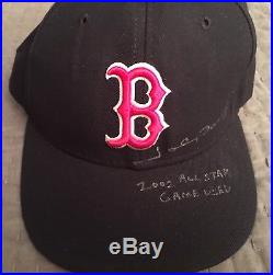 Johnny Damon Game Used Worn Baseball Hat Cap Autograph All Star Boston Red Sox