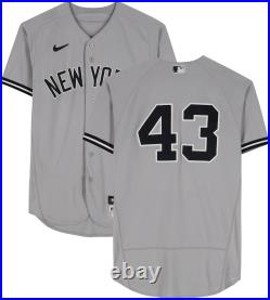Jonathan Loaisiga Yankees Player-Worn #43 Gray Jersey vs Indians on 10/16/2022