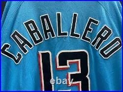 Jorge Caballero #13 Miami Marlins Game Used Stitched Authentic Jersey (minors)