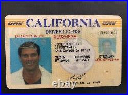 Jose Canseco U. S. Passport, Gym Id's, Drivers Licenses, 1st Glove & So Much More