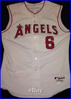 Jose Guillen 2004 ANAHEIM ANGELS Game-Worn Home Jersey #6 MLB Used Uniform